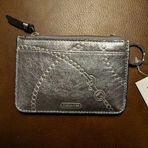 Coach Silver Zip Card Case
